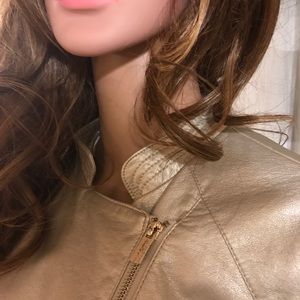 Kenneth Cole Metallic Gold Leather Jacket